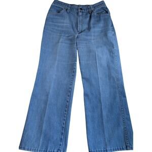 Vintage Sears Wide Leg Jeans Petite High Rise 70s 80s Denim Size 27